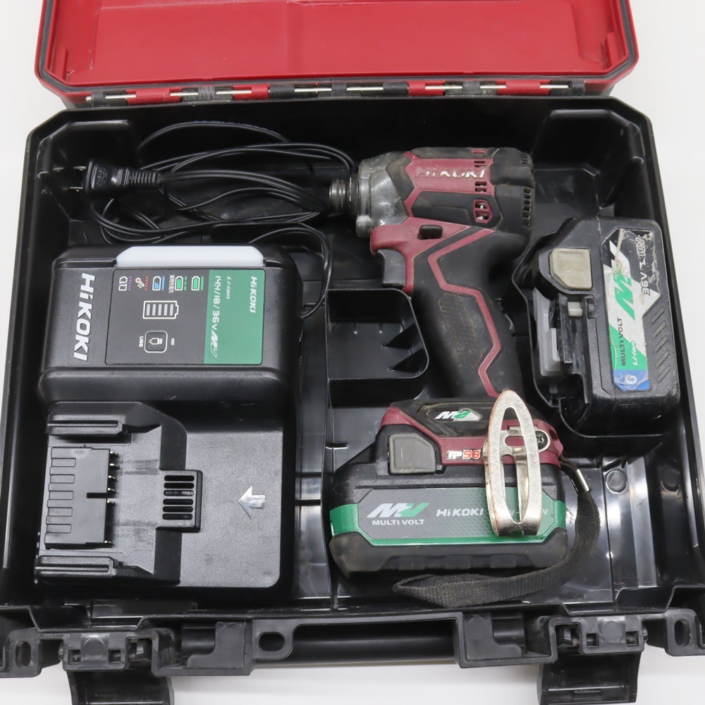 電池２個　中古　ハイコーキ　マルチボルト　36V　コードレスインパクトドライバ　WH36DC　充電式　BSL36A18X　BSL36A18B