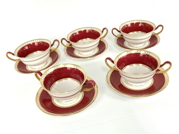 WEDGWOOD ULANDER スープカップ4点 ソーサー セット ジャンク WEDGWOOD ULANDER スープカップ4点 ソーサー セット ジャンク