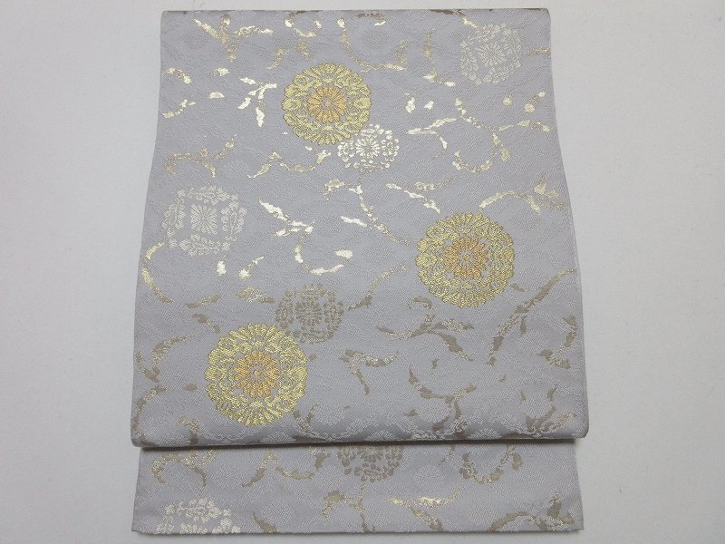 ドークブア■六通柄本袋帯　花唐草　鼠　極上の逸品　D46