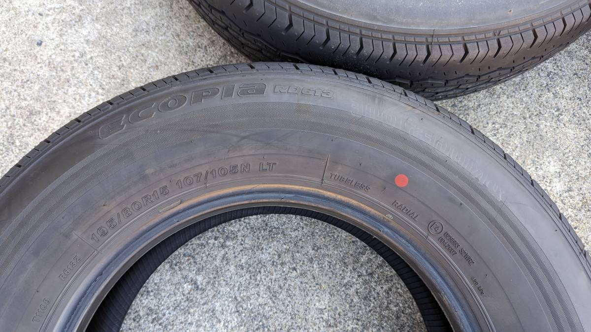 新車外し ブリヂストン エコピア RD613 195/80R15 4本セット バリ山