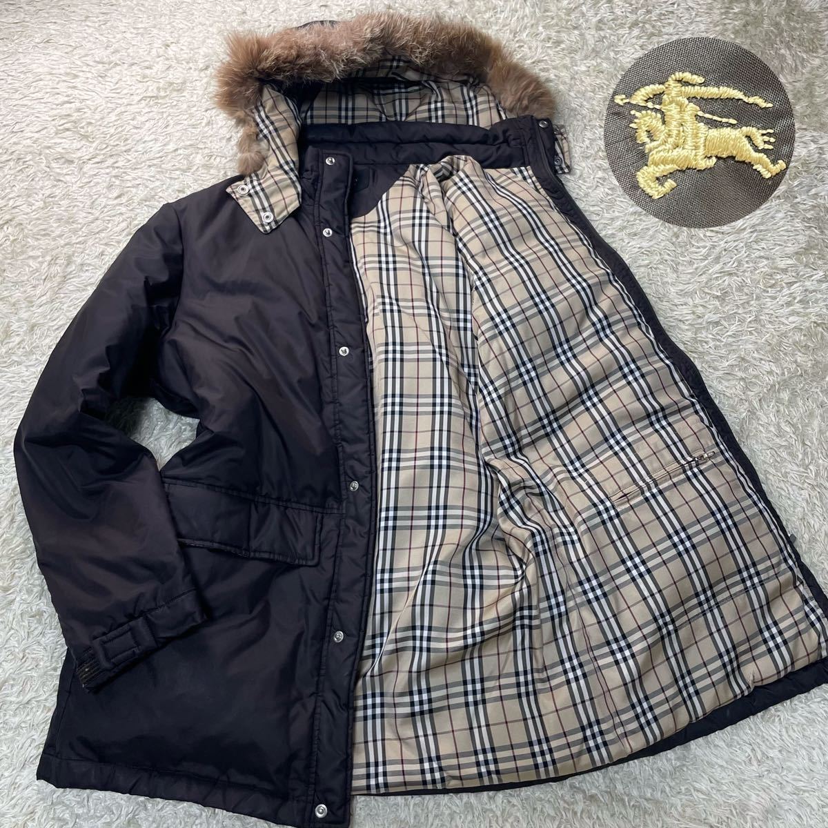 □BURBERRY バーバリー ブラックレーベル□フォックスファー付き 