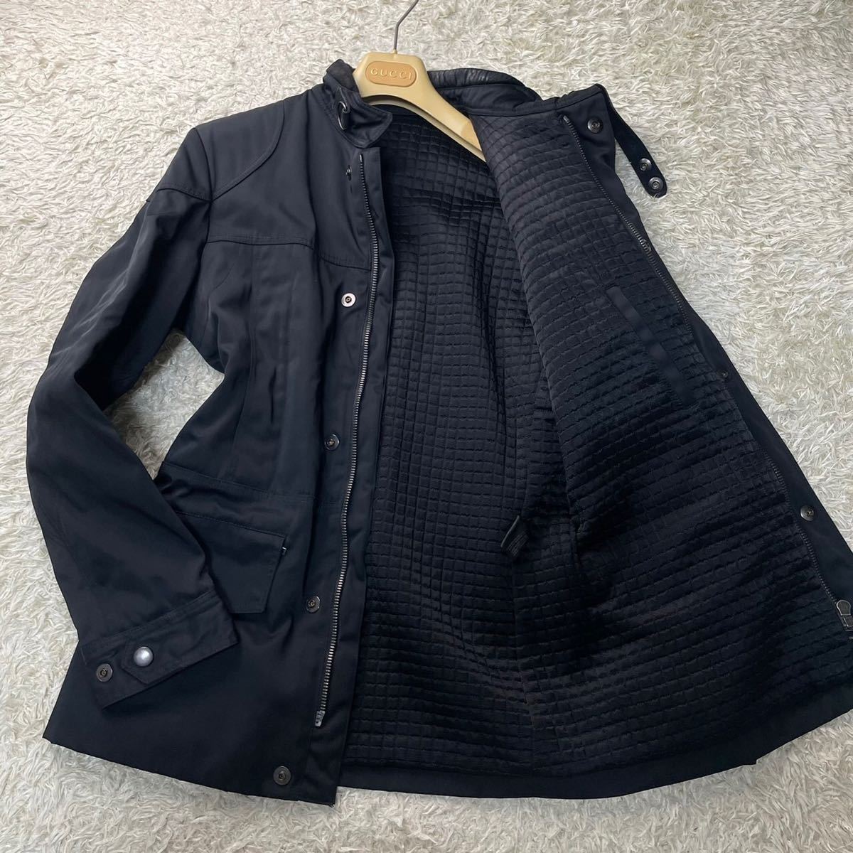 GUCCI（ジャケット⁄アウター 希少M~L 内側キルティング スエード使い