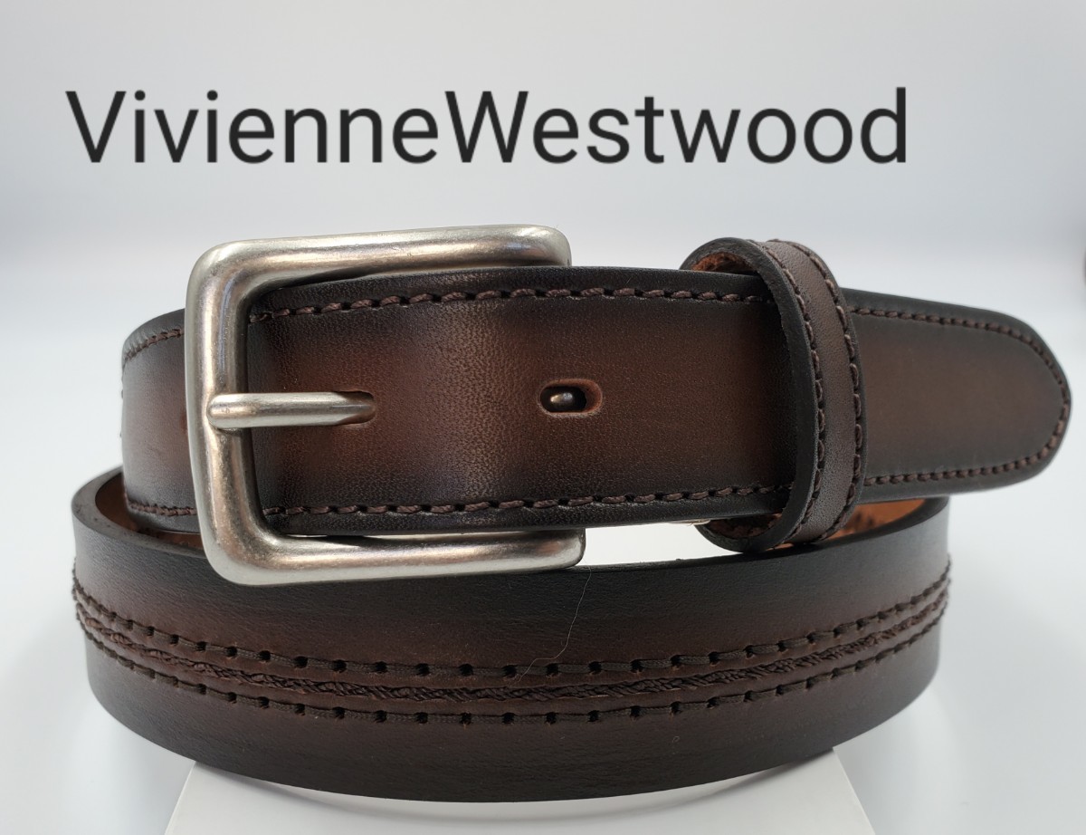 新品未使用　Vivienne Westwood ダークブラウン ベルト V-60】【VivienneWestwood】 ヴィヴィアン ダークブラウン レザー
