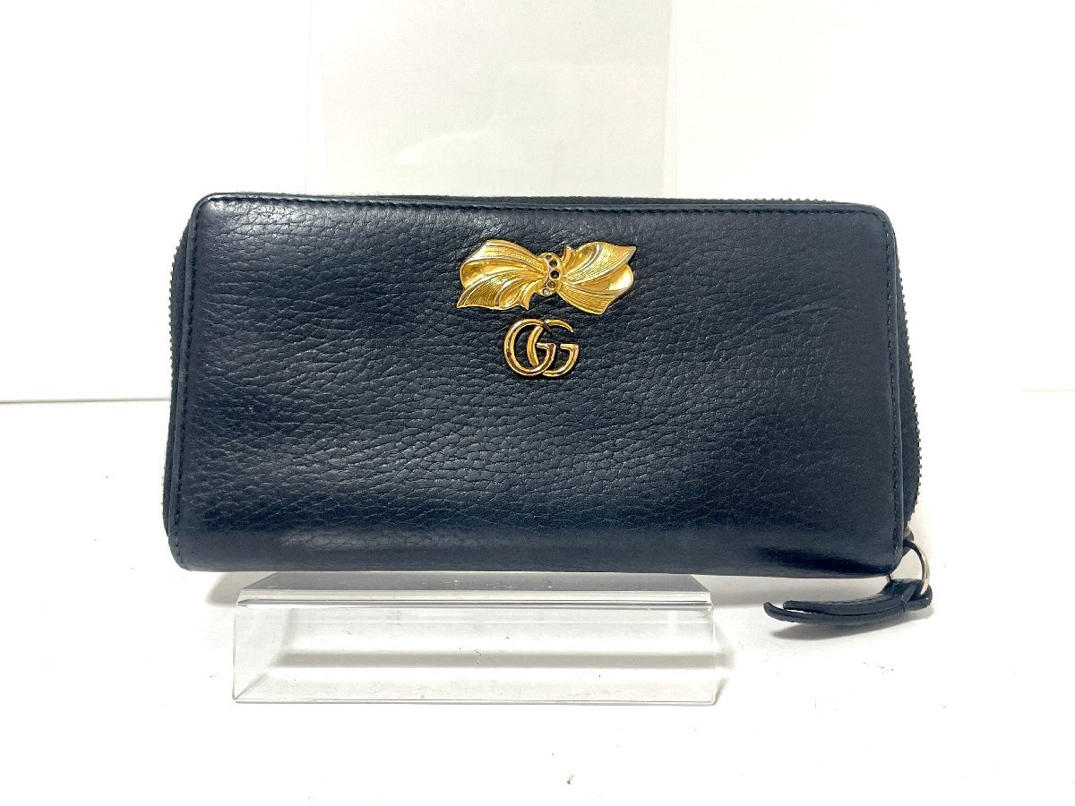 中古】GUCCI グッチ ラウンドジップウォレット 長財布 GG 