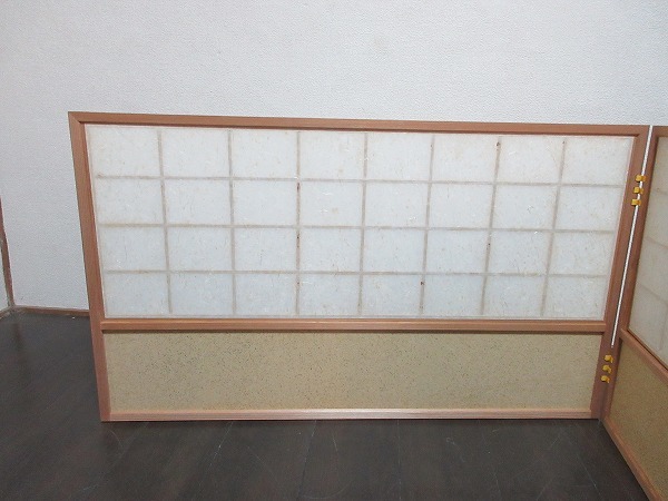 I10917 【 美品 茶道具 杉縁 腰風炉先屏風 両面使い 裏アジロ 網代