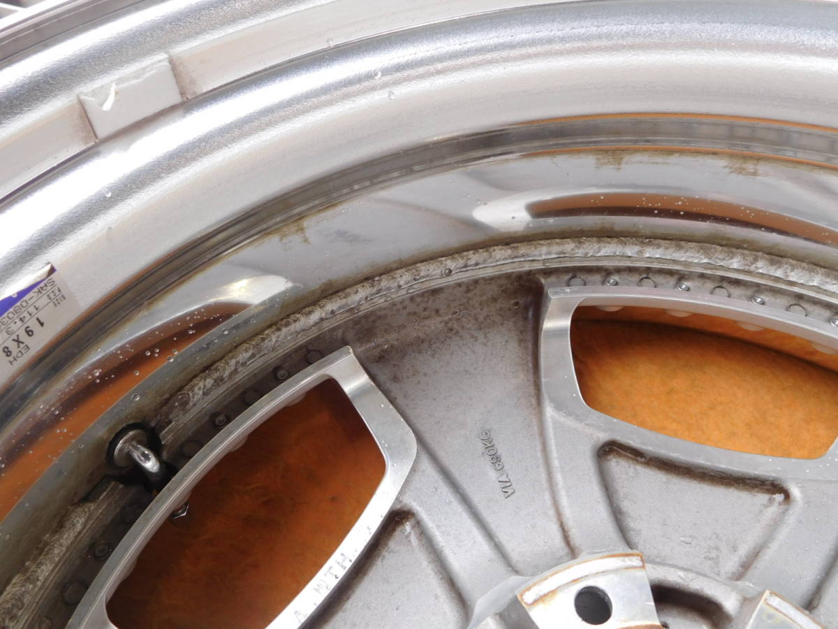 ☆ワーク・ユーロライン8.5J/9.5J×R19☆カットクリア４本セット深リム☆_9