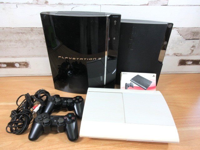 1ZC「1円～ PS3 本体 3台まとめ ジャンク」SONY コントローラー 