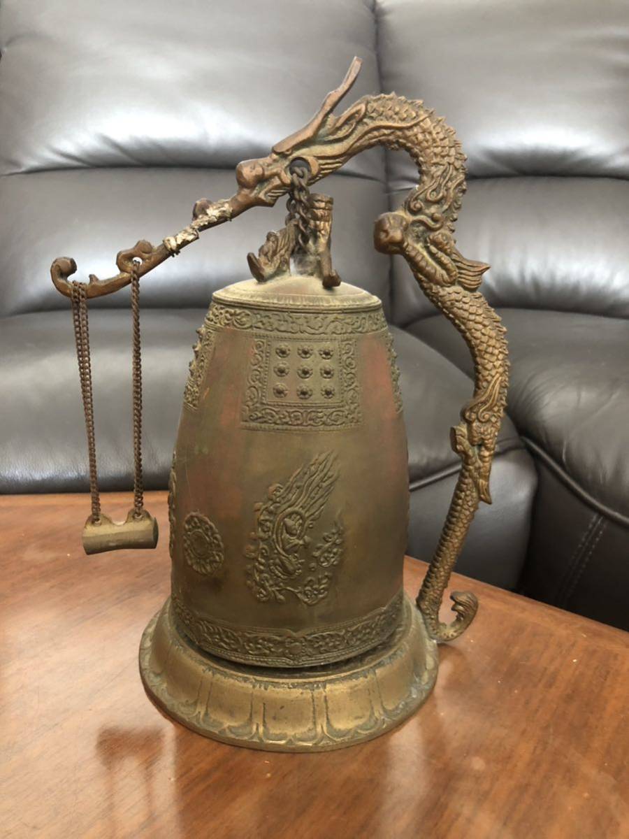 釣鐘鐘 釣鐘 梵鐘 龍 仏具 金属工芸 置物 釣鐘 梵鐘 龍 仏具 置物 金属 工芸(銅製)｜売買されたオークション情報