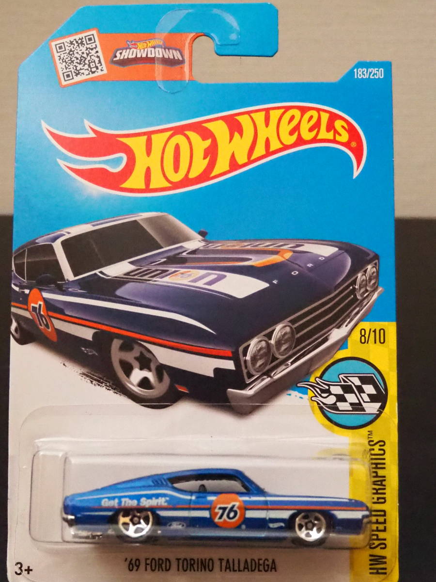 HOT WHeeLs 69 FORD TORINO TALLADEGA UNION 青 メタリック カラー