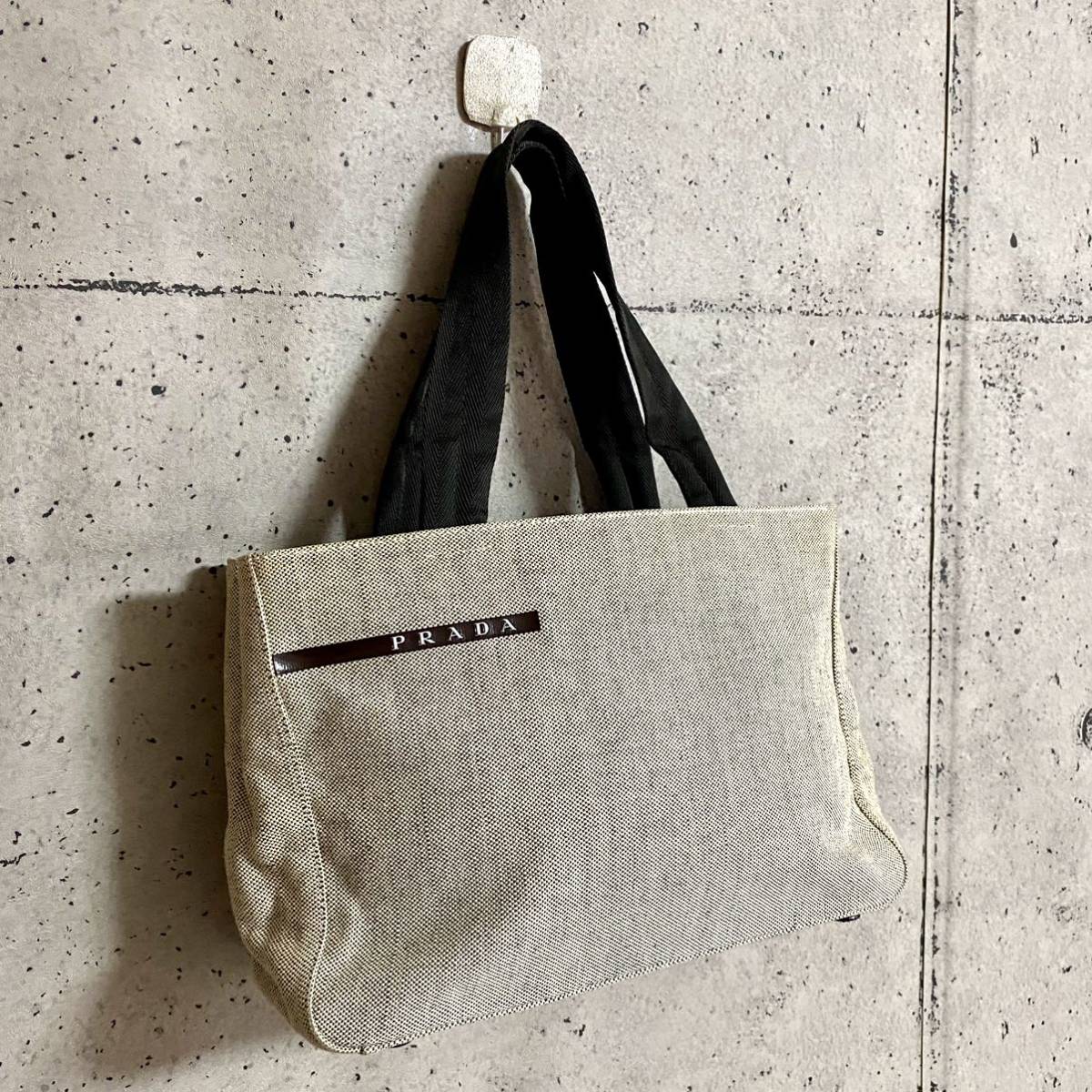 本物☆PRADA プラダ ロゴ カナパスポーツ ミニトートバッグ 