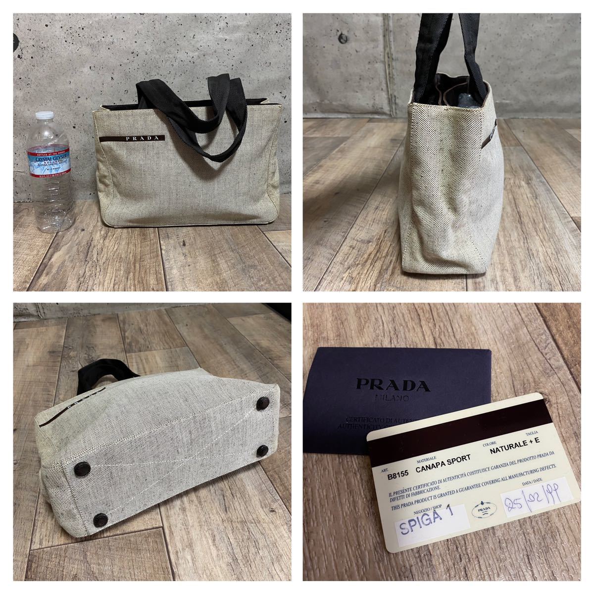 本物☆PRADA プラダ ロゴ カナパスポーツ ミニトートバッグ 