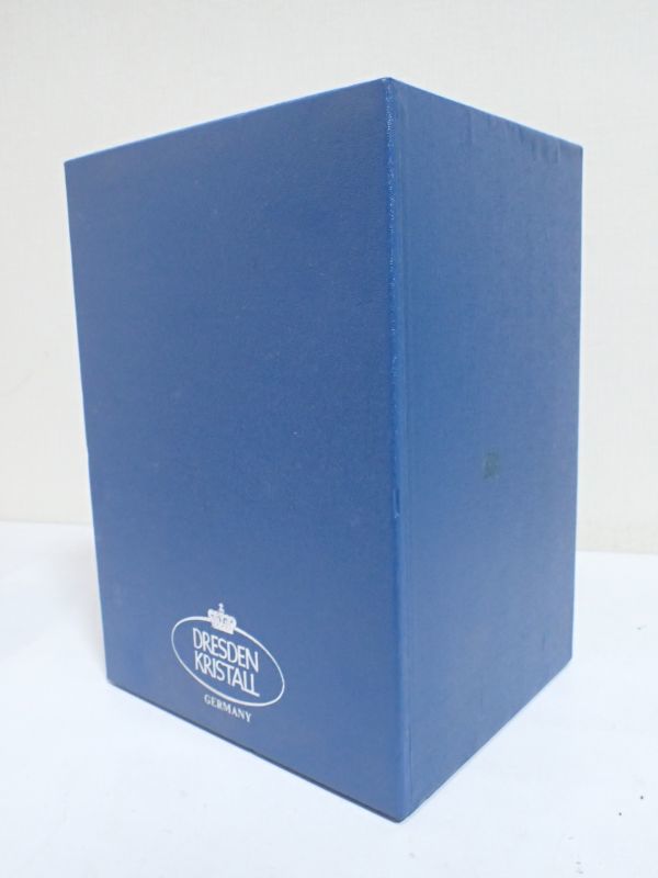 豊F824/1J自☆美品 DRESDEN KRISTALL ドレスデン クリスタル カットガラス 26.3cm 花瓶 フラワーベース 花器 Schonborn Germany ブルー☆_10