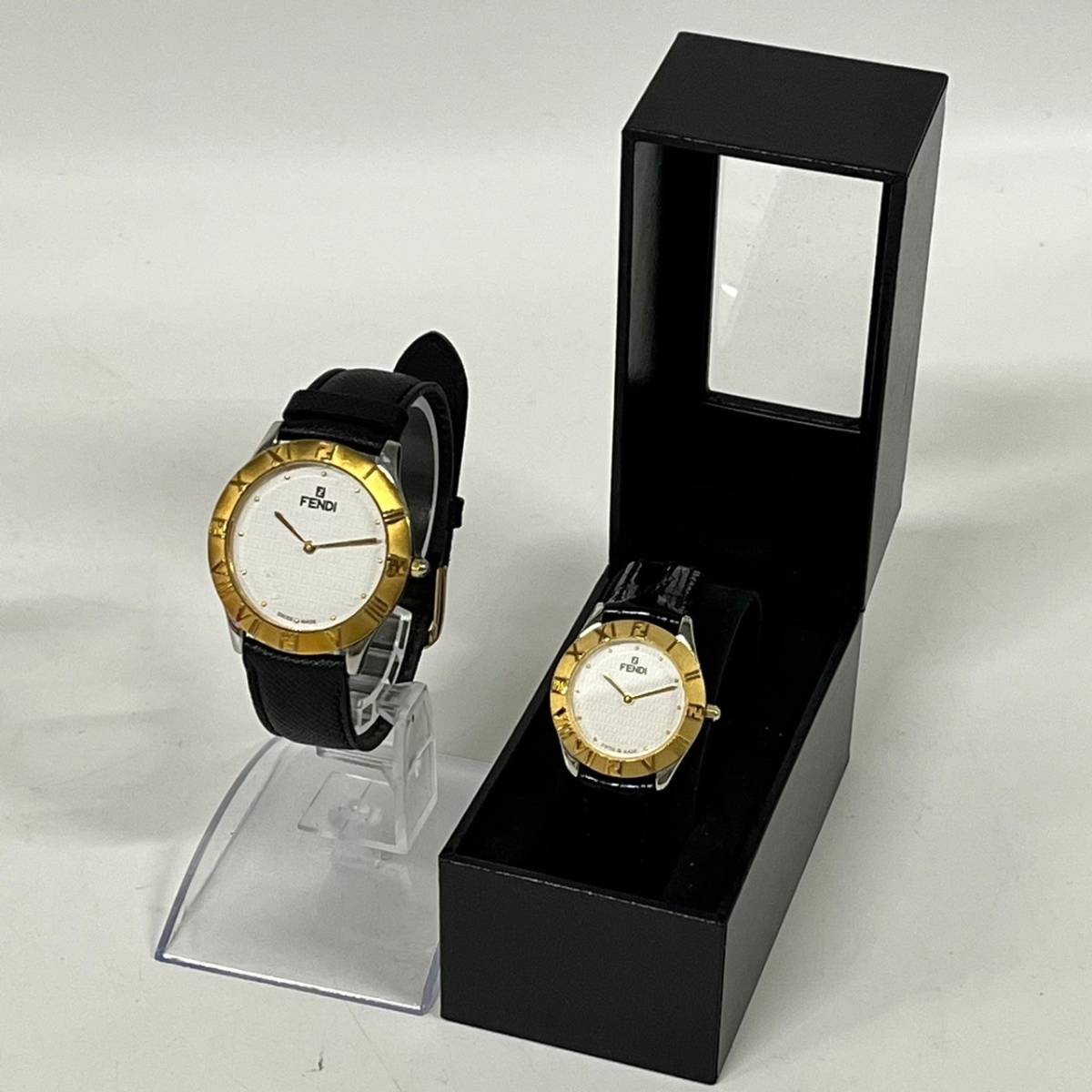 1円~【セット売り】フェンディ FENDI 2000L 2000G ペアウォッチ QZ