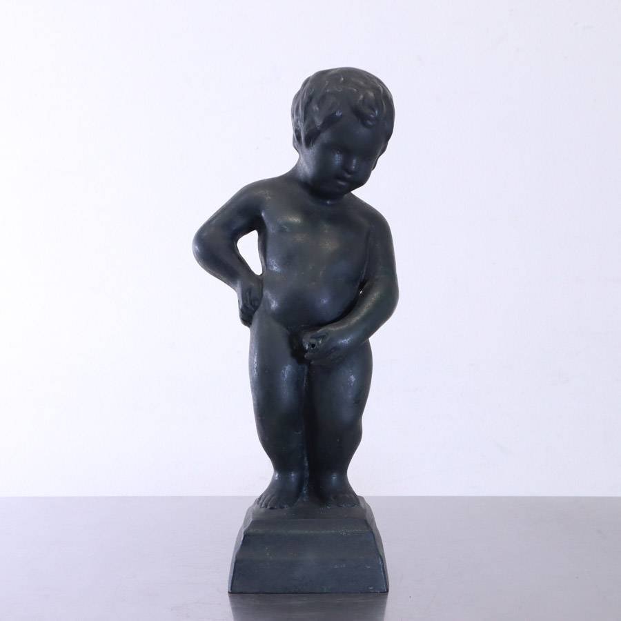 小便小僧 青銅製 オブジェ 高さ43cm 水が出る ブロンズ像 彫像 置物