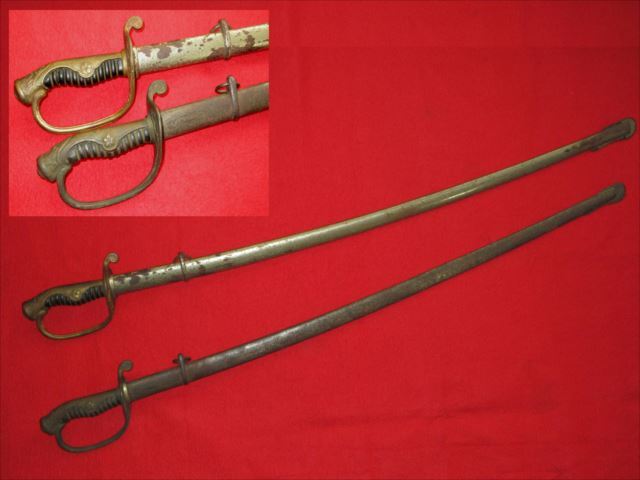 A16 旧日本陸軍将官 サーベル 指軍刀 2本 指揮刀外装 桜花マーク入り