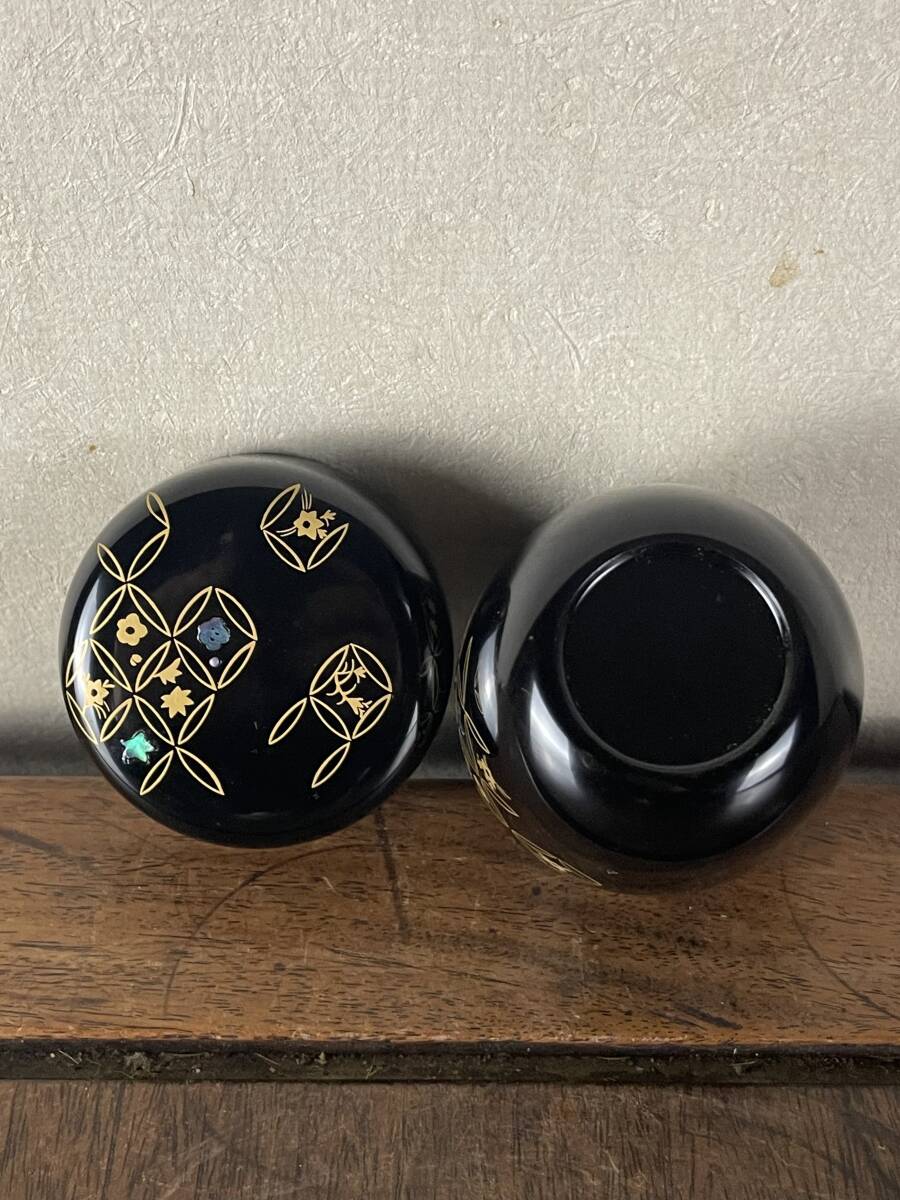 蒔絵師【宮田宗景】作 七宝蒔絵 中棗 金彩 螺鈿細工 茶道具 木製漆器