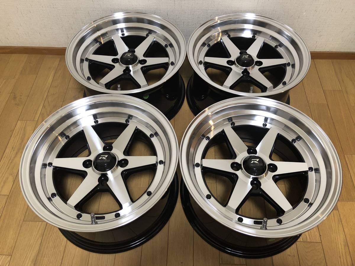 旧車 改造車 暴走族 街道レーサー 15×8J/＋20/PCD100 新品ホイール4本