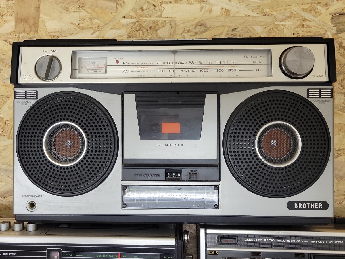 Y 当時物 ラジカセ 3台まとめて AIWA TPR-220 BROTHER OT-433 YUTAKA 