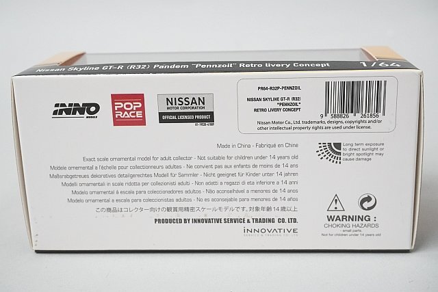 INNO MODELS イノモデル × POP RACE 1/64 日産 スカイライン GT-R R32 PENNZOIL Retro ...