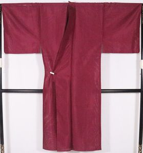 紳士用夏着物 絽 高級化繊 ワイン M寸 MY3403【新品】