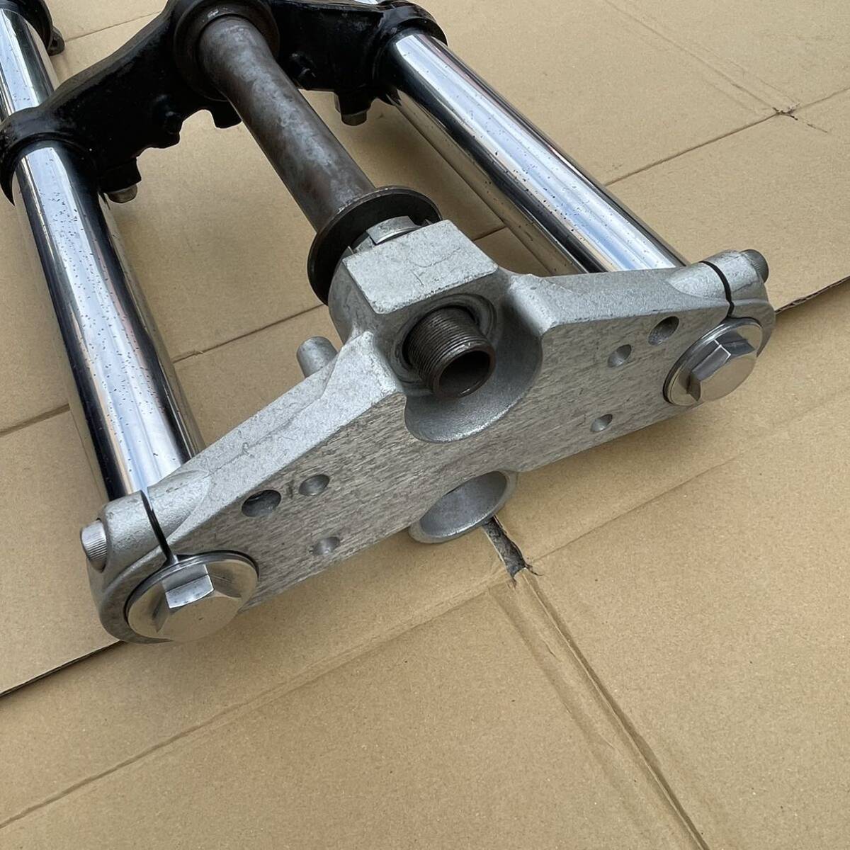 YAMAHA ヤマハ FZR250R 3LN 純正フロントフォーク トップブリッジ・ステム付き RZ250Rダブルディスク化 検）RZ350R RZ 29K 31K RD250 RD350_10