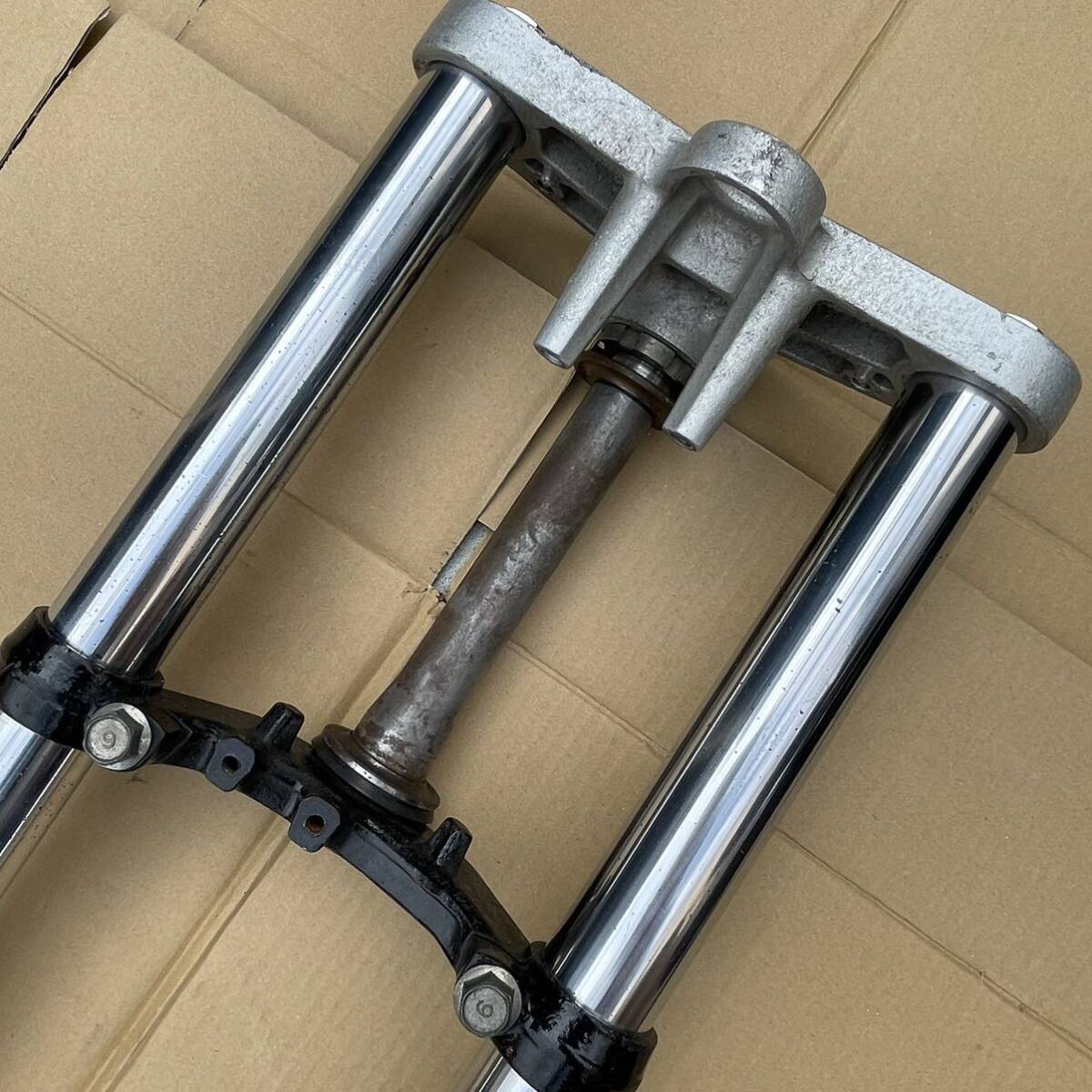 YAMAHA ヤマハ FZR250R 3LN 純正フロントフォーク トップブリッジ・ステム付き RZ250Rダブルディスク化 検）RZ350R RZ 29K 31K RD250 RD350_2