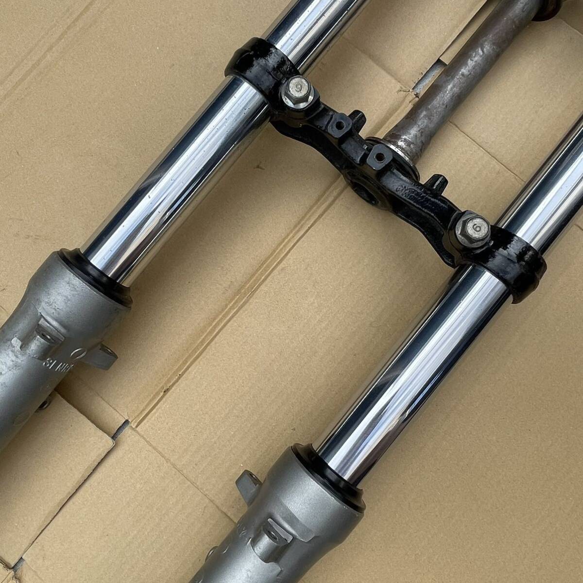 YAMAHA ヤマハ FZR250R 3LN 純正フロントフォーク トップブリッジ・ステム付き RZ250Rダブルディスク化 検）RZ350R RZ 29K 31K RD250 RD350_3