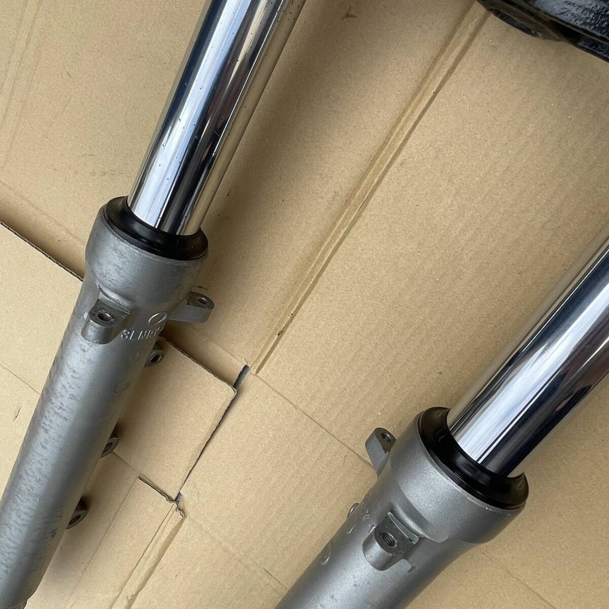 YAMAHA ヤマハ FZR250R 3LN 純正フロントフォーク トップブリッジ・ステム付き RZ250Rダブルディスク化 検）RZ350R RZ 29K 31K RD250 RD350_5