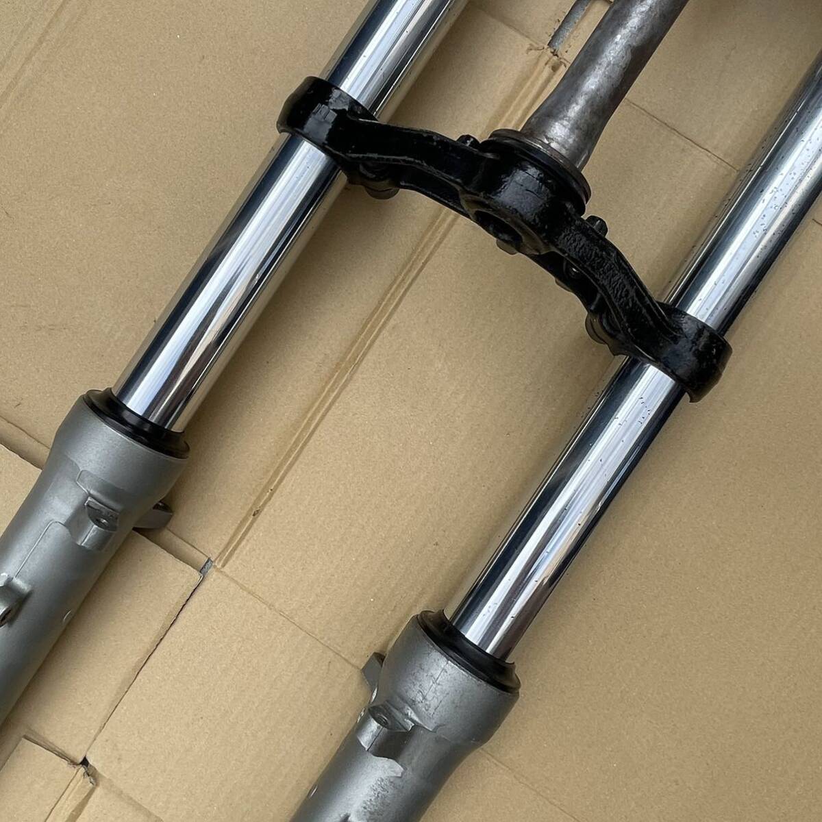 YAMAHA ヤマハ FZR250R 3LN 純正フロントフォーク トップブリッジ・ステム付き RZ250Rダブルディスク化 検）RZ350R RZ 29K 31K RD250 RD350_8