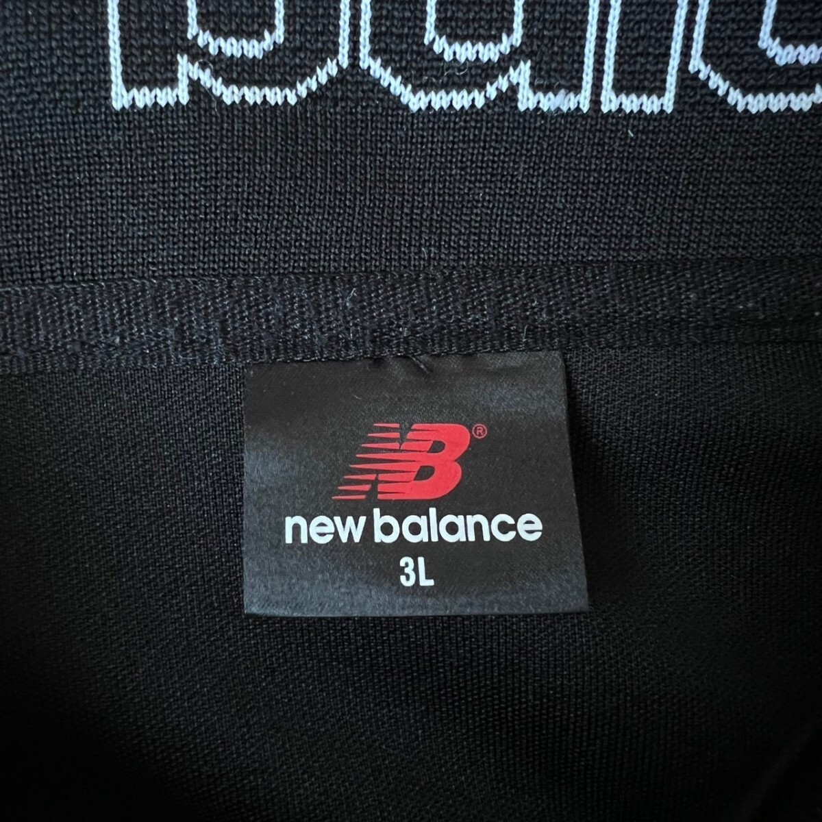 【大人気】NB new balance ニューバランス ジャージ トラックジャケット 胸ロゴ 刺繍 ブラック 3L 希少_5