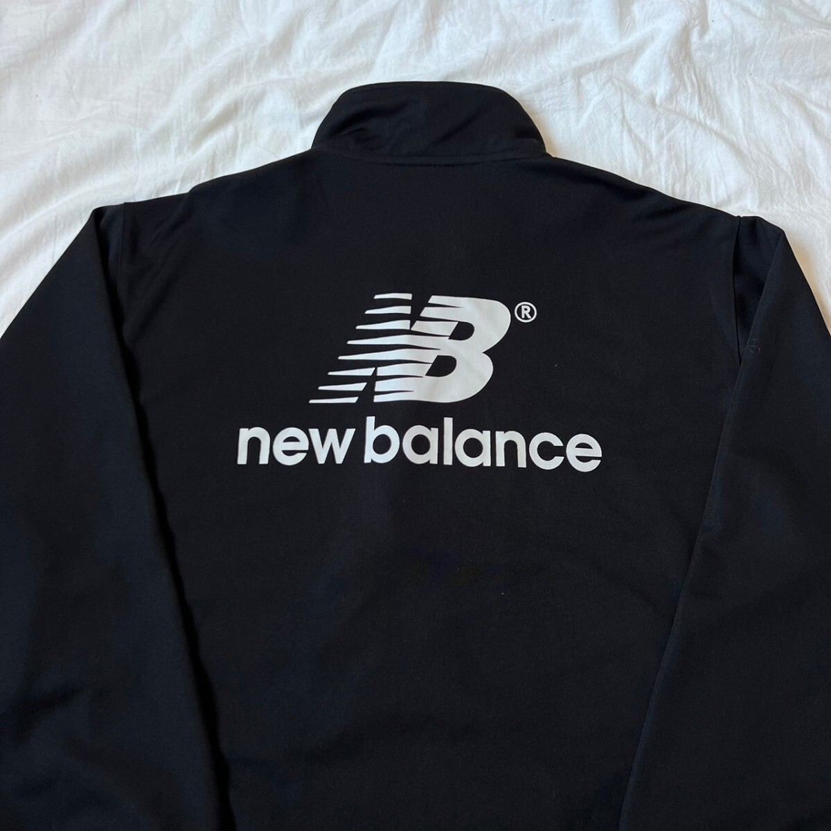 【大人気】NB new balance ニューバランス ジャージ トラックジャケット 胸ロゴ 刺繍 ブラック 3L 希少_7
