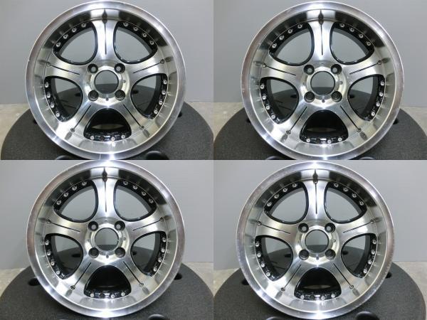 深リムデザイン 中古 ホイール 4本セット 社外 15インチ 6.5J +38