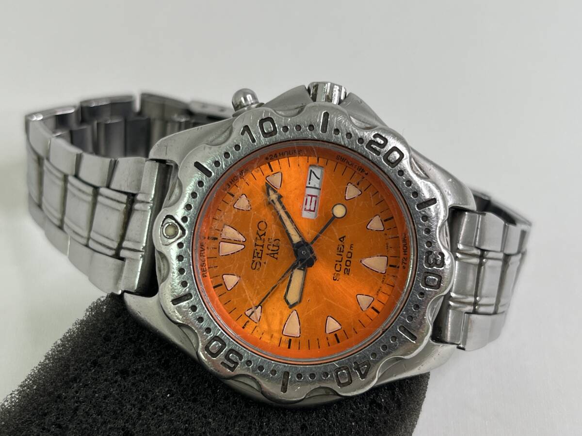 SEIKO AGS 5M23-6B40 SCUBA 200m オレンジ文字盤 ダイバー時計 メンズ 腕時計 ジャンク品扱い(その他)｜売買され ...