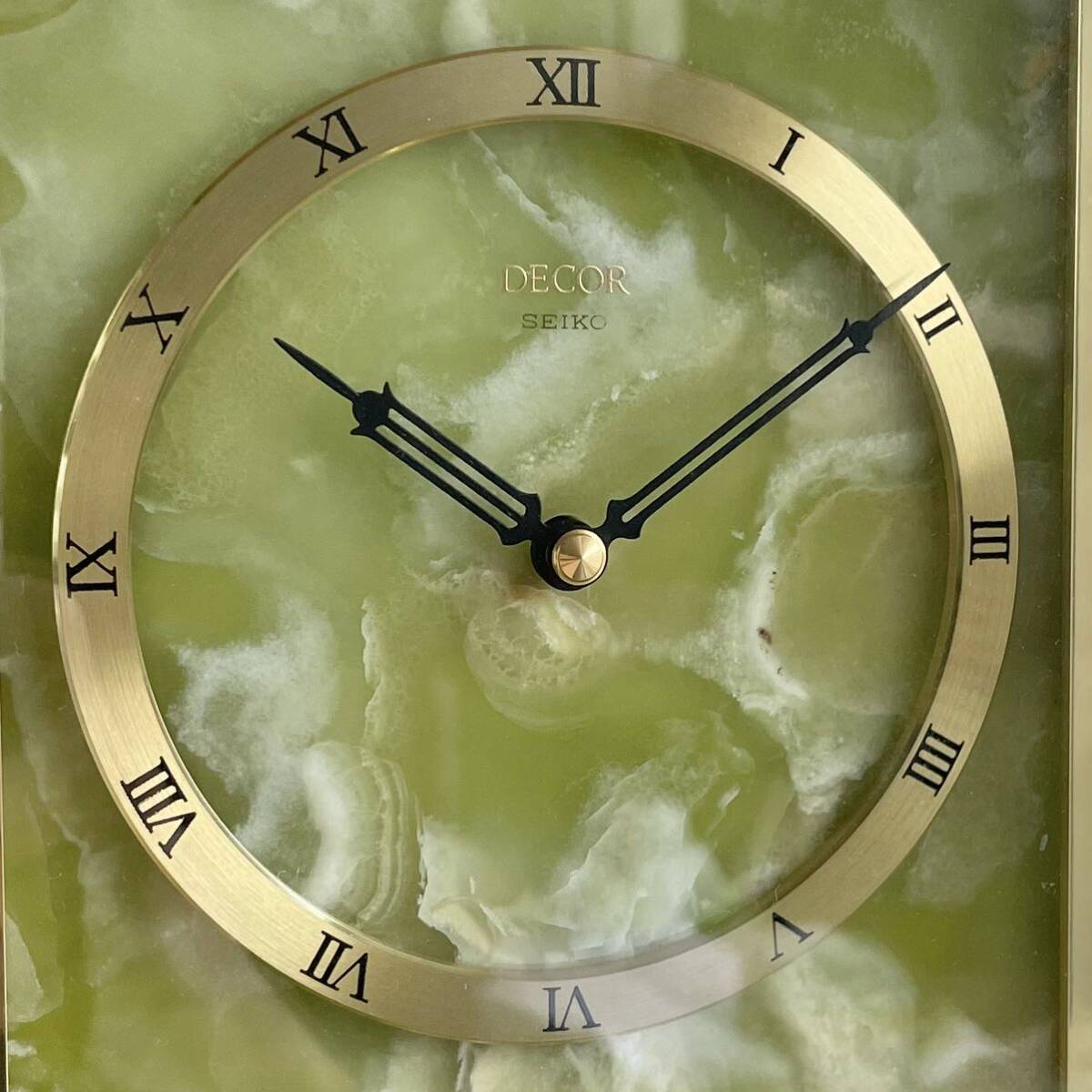 SEIKO DECOR 置き時計 AZ704G 大理石 クォーツ レトロ 動作OK セイコー