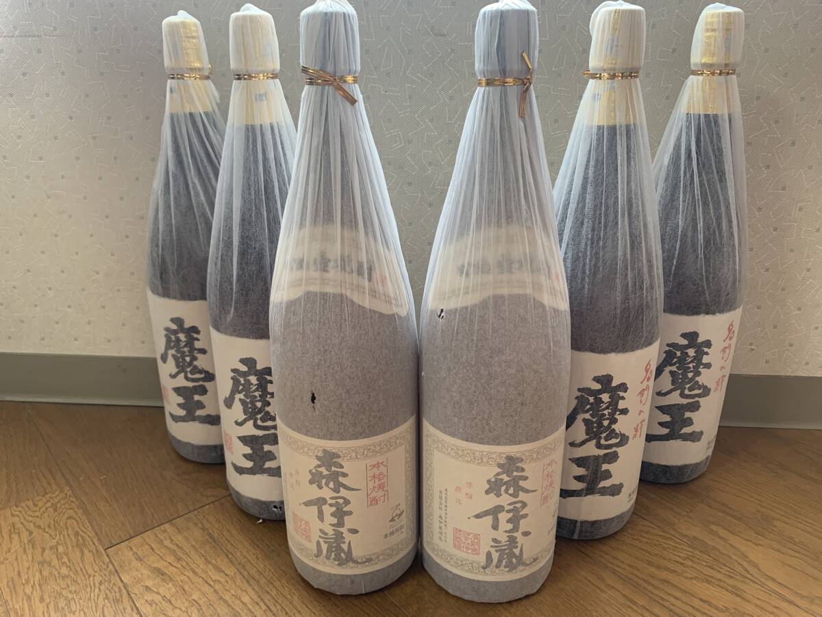 【新品】焼酎 森伊蔵×2本・魔王1.8L×4本 計6本セット 未開栓 1800ml やや訳アリ_1