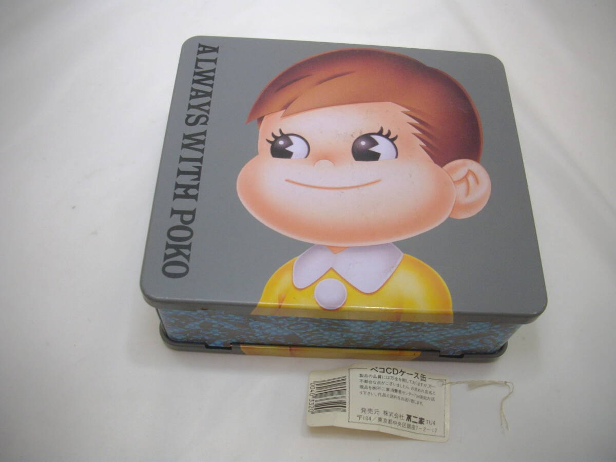 当時物 ポコちゃん 缶ケース ブリキ レトロ CDケース 缶 不二家 ペコ
