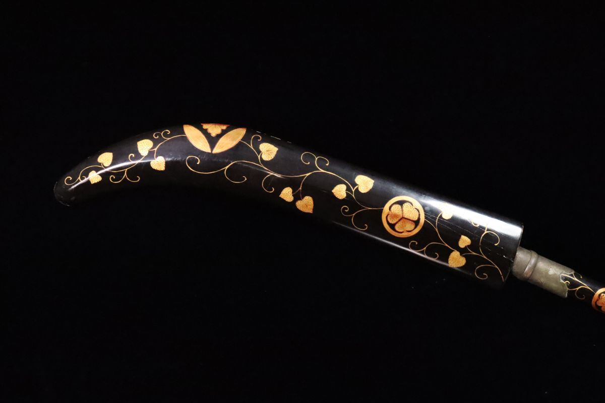 大名家伝来品 徳川家三つ葉葵紋入 金蒔絵唐草紋薙刀拵 238.5㎝ 江戸