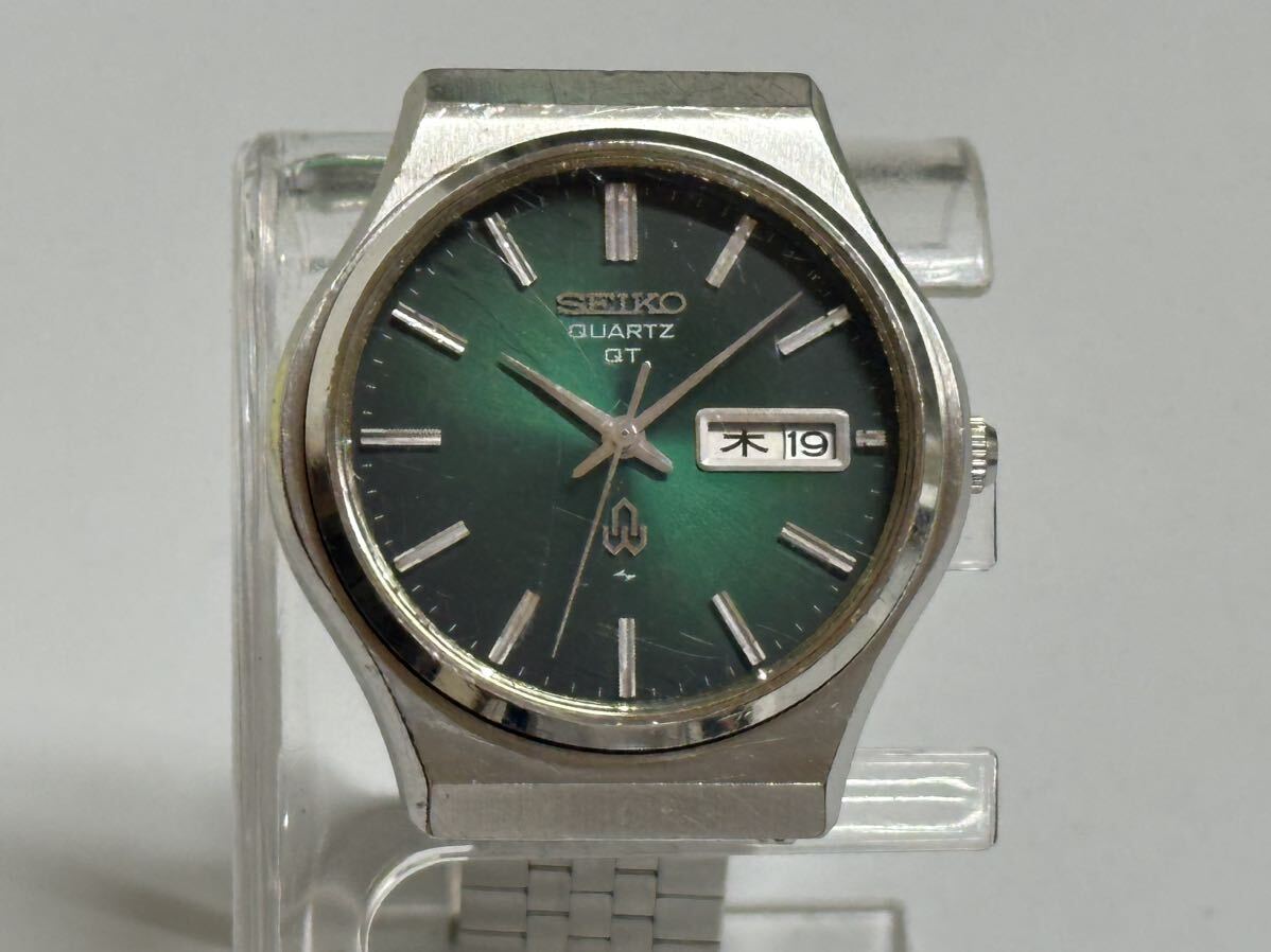 1円〜◇SEIKO セイコー QUARTZ クォーツ QT 0823-8000 グリーン文字盤