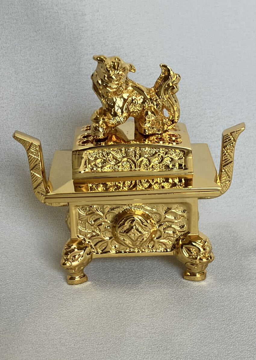 新品 香炉 金香炉 上彫香炉35 本金メッキ 真宗大谷派 仏具 仏壇 お寺