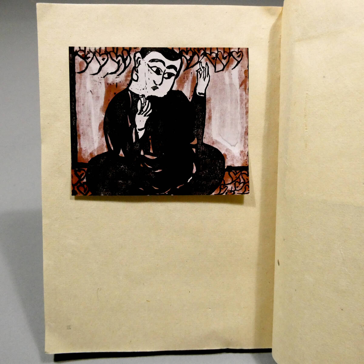 棟方志功 真作！ 裏手彩色 木版画◇「工藝」101号◇描漆の表題◇昭和14