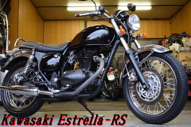 Kawasaki エストレヤRS BJ250A キャプトンマフラー サイドバッグ付き