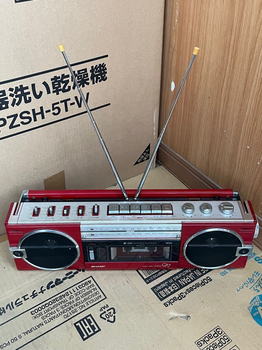 Y03 SHARP ラジカセ シャープ QT7 QT-7R カセットテープ レトロ 現状品