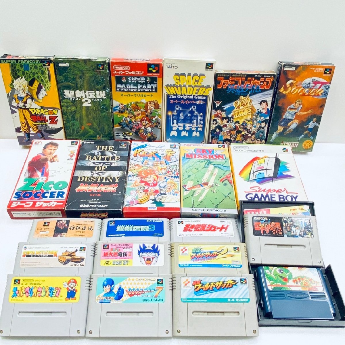 TJ1821】【1円～】 スーパーファミコン カセット おまとめ 22本 通電