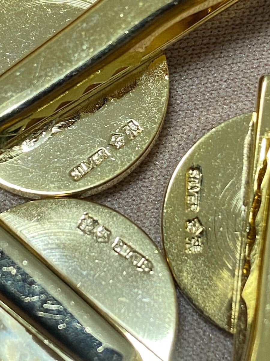 1円 silver 刻印 k10 金張 タイピン カフス 総重量 約466g K18メッキ