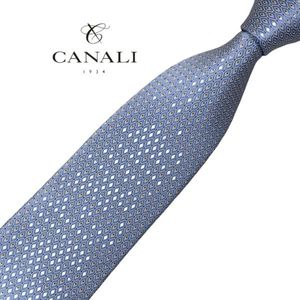 ★CANALI★パターン柄★高級ネクタイ スカイブルー系 ネコポス可 カナーリ イタリア製 シ