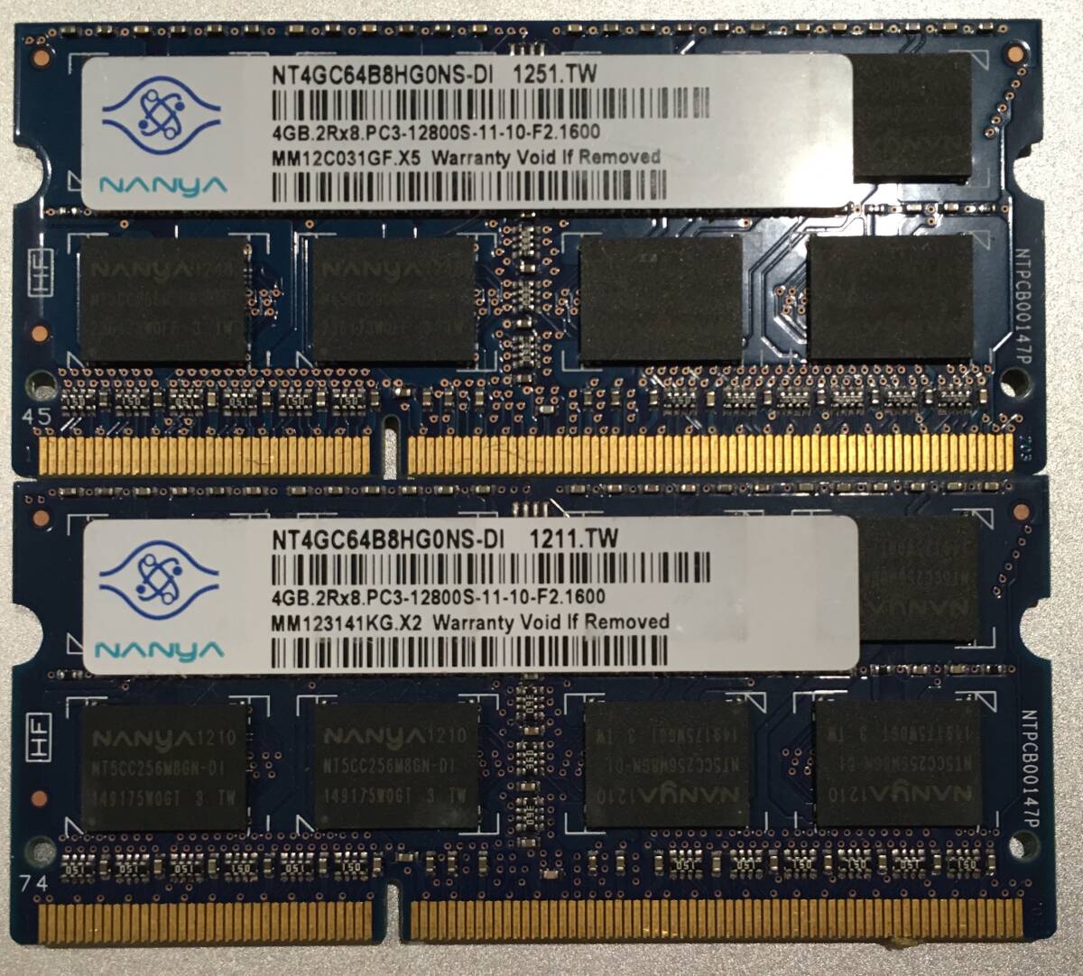 【ノートPC用メモリ】 NANYA DDR3 PC3-12800 8GB (4GB×2枚セット) 1600_1