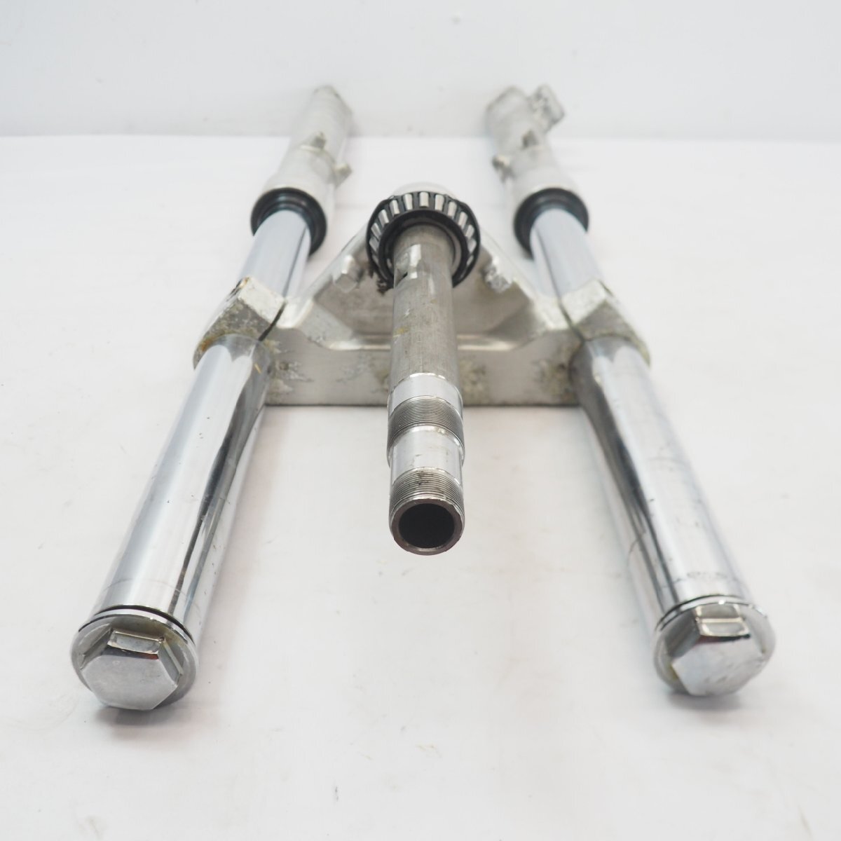 サベージ400 フロントフォーク ステム フォーク savage φ38mm 三又 ステアリング fork 650 | ウェビックガレージセール 中古バイクパーツ販売専門店アイラブモーターサベージ400(87 ☆トリプルツリーのススメ☆ サベージ400☆NK41B☆ステアリング サベージのフロントフォークを長くする！