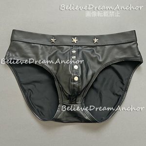 *即決*新品*033*スター＆サークル スタッズ付 Wild メンズ ビキニ ショーツ*ブラック*L*3