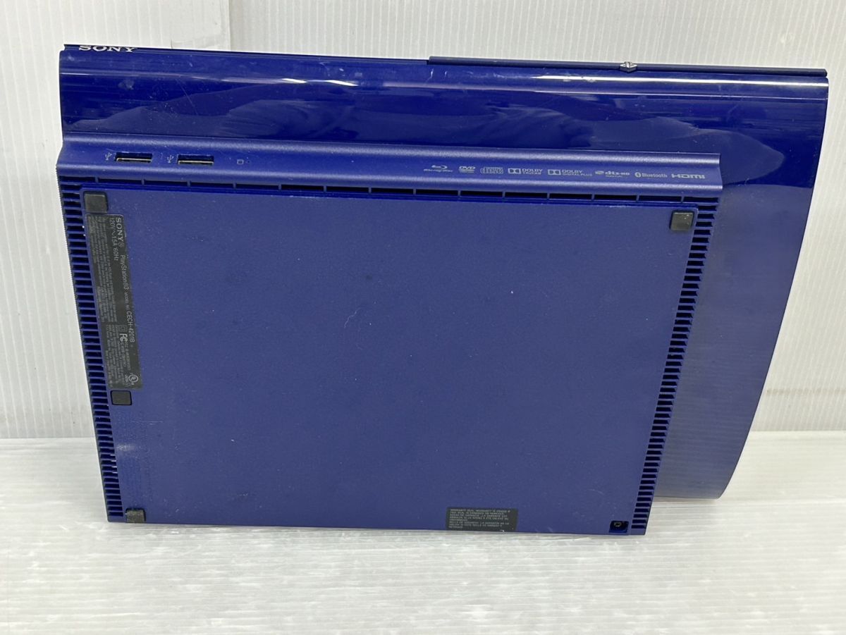 Console Sony PS3 Ultra Slim – Azurite Blue, 500 Go, PAL, Avec Gran Turismo 6 Et GTA5