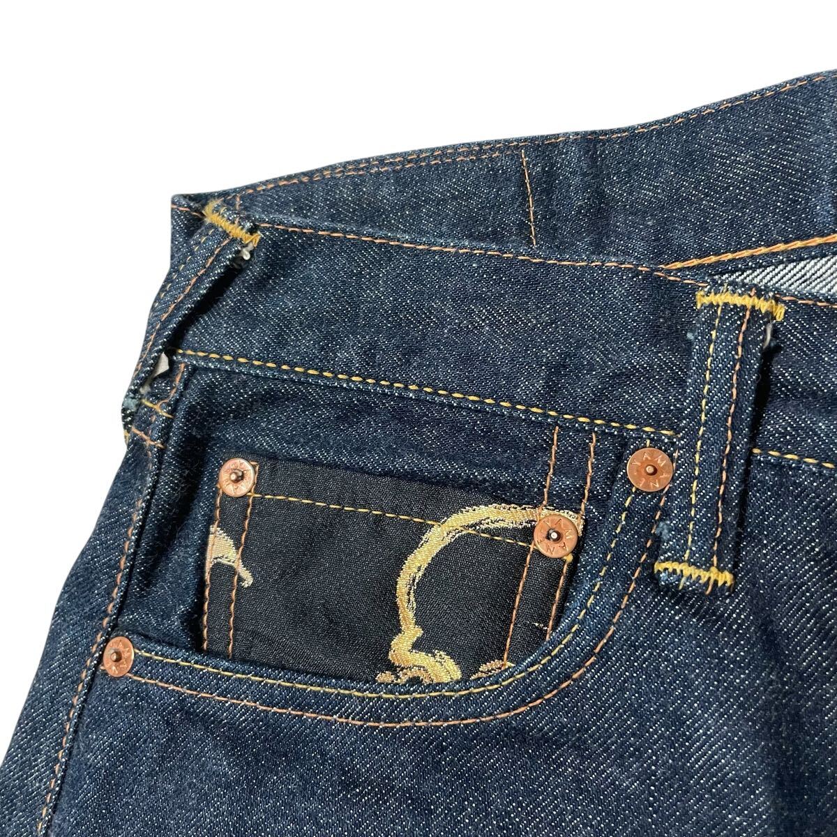 漢の縁起物 激レア 金和柄 No2 エヴィス EVISU 2001 虎耳 W34 